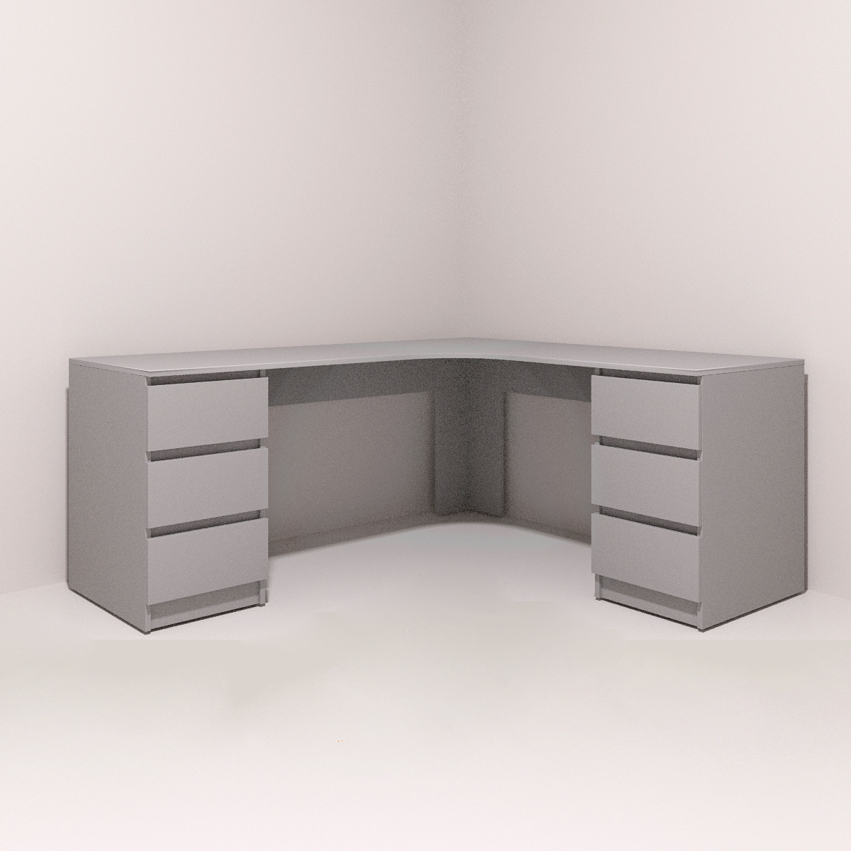 Стіл письмовий кутовий Леон Захід Меблі дві тумби 1500х1500х750 мм Алюміній